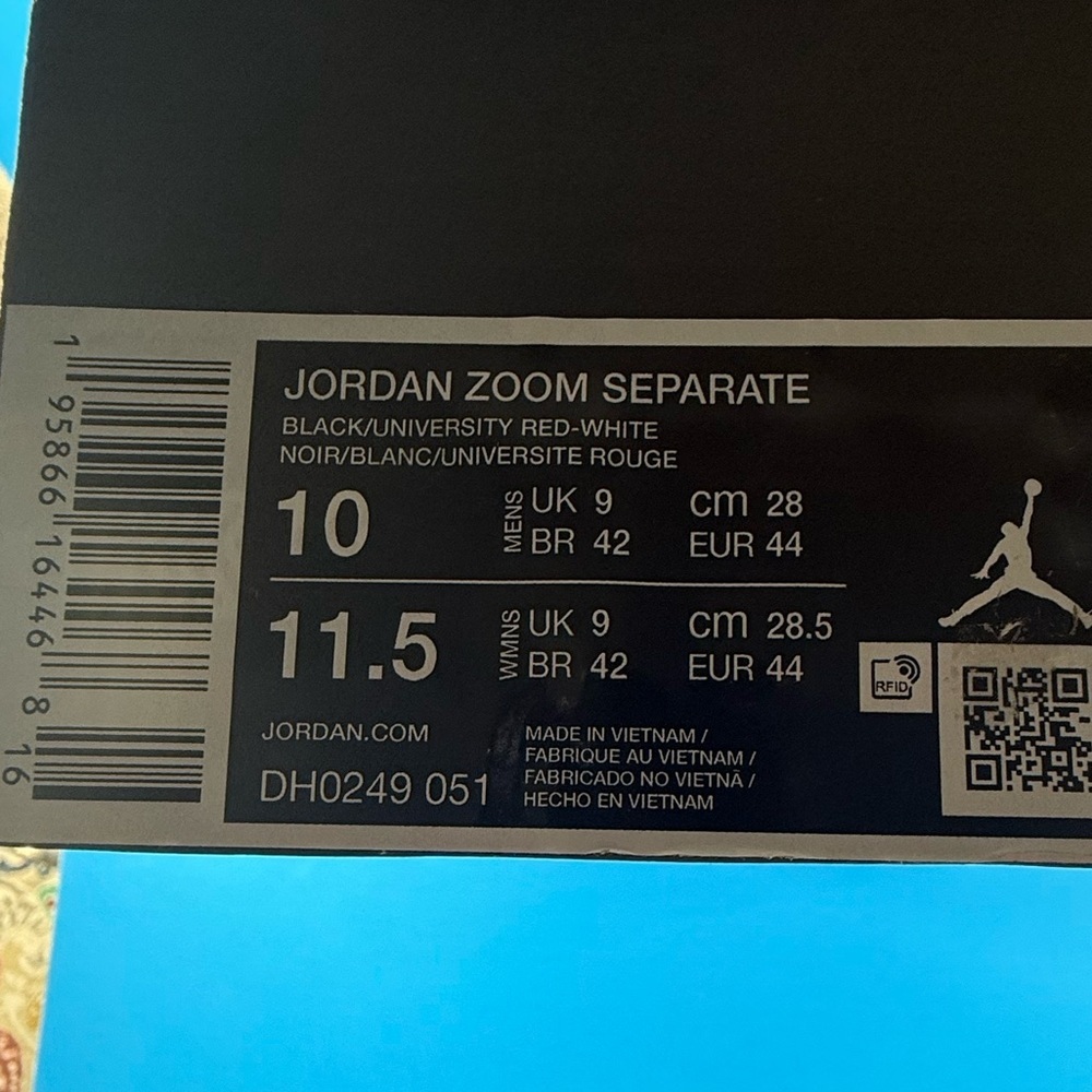 New Nike Jordan Zoom Separate. Black/ University Red-White Men's Size 10 - Picture 13 of 13